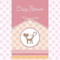new baby shower card with cat N13