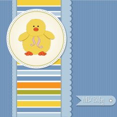 baby boy announcement card with duck