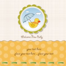 baby shower card with duck toy N6