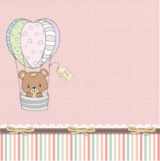 new baby girl announcement card N12