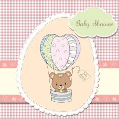 new baby girl announcement card N16