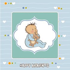 romantic baby boy shower card