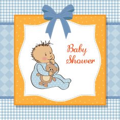romantic baby boy shower card N2