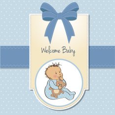 romantic baby boy shower card N8