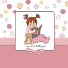 sweet little girl reading a book N13