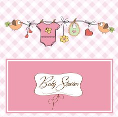 Baby girl shower card N44