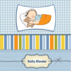 baby shower card with little boy N23
