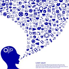 Concept of the Social network Blue icon