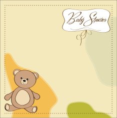 baby shower card with teddy bear toy N45