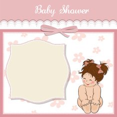 Baby girl shower card N45