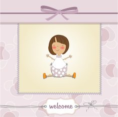 new baby girl announcement card N18