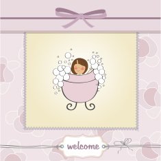 romantic baby girl shower card N5