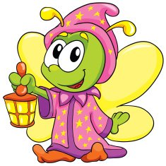 firefly in pajamas on white background vector illustration