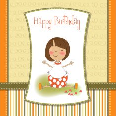 new baby girl announcement card N21