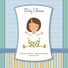 new baby girl announcement card N22