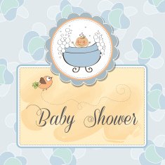 Baby boy shower card N65