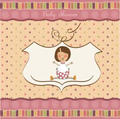 new baby girl announcement card N23