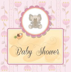 romantic baby announcement card N25