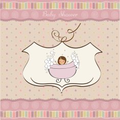 romantic baby girl shower card N6