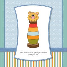 childish card with toy