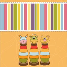 childish card with toys