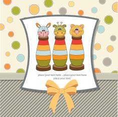 childish card with toys N3