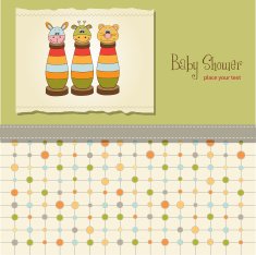Baby shower card with toys N13