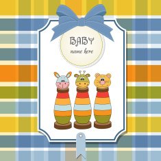 Baby shower card with toys N14