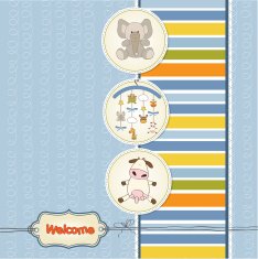 Baby shower card with toys N23