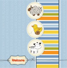 Baby shower card with toys N24
