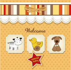 Baby shower card with toys N29