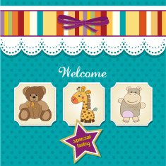Baby shower card with toys N32