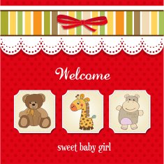 Baby shower card with toys N33