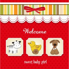 Baby shower card with toys N34