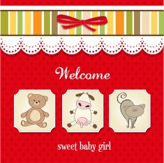 Baby shower card with toys N35