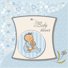 baby announcement card with little boy N16