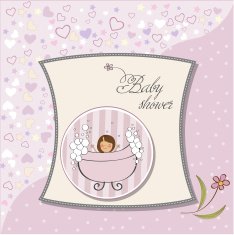 romantic baby girl shower card N8