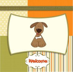 romantic baby shower card with dog N6