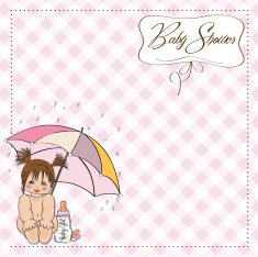Baby girl shower card N67