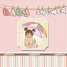 Baby girl shower card N69