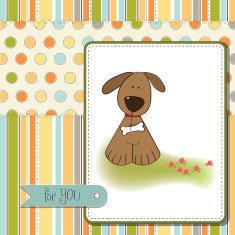 birthday card with dog N7
