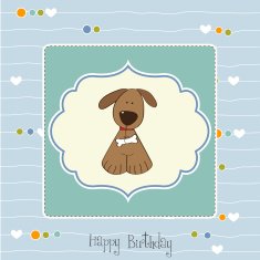 birthday card with dog N10