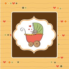 New baby announcement card N22