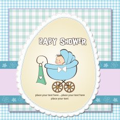 Baby boy announcement card N42
