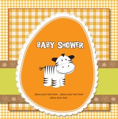cute baby shower card with zebra N33