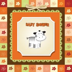 cute baby shower card with zebra N34