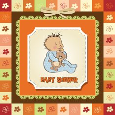 baby announcement card with little boy N18
