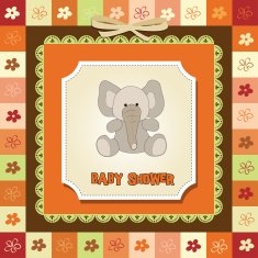 romantic baby announcement card N29