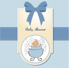 Baby boy shower card N70
