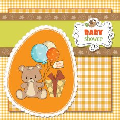 baby shower card with cute teddy bear N53